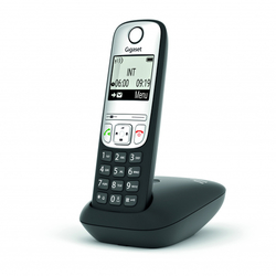 Gigaset - DECT/GAP přídavné sluchátko vč. nabíječky pro bezdrátový telefon, barva černá/ stříbrná